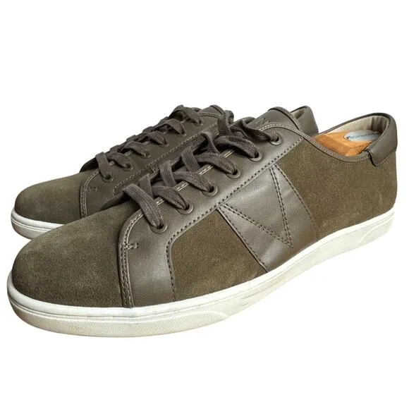 Vionic Jerome Shoes Mens Size 11.5 Olive Green Suede Comfort Lace Up Sneakers