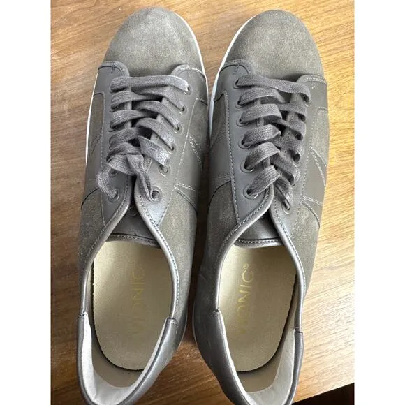 Vionic Jerome Shoes Mens Size 11.5 Olive Green Suede Comfort Lace Up Sneakers