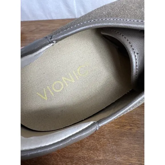 Vionic Jerome Shoes Mens Size 11.5 Olive Green Suede Comfort Lace Up Sneakers