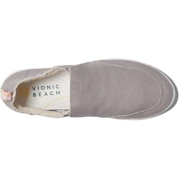 Vionic Malibu Sneaker Women's Size US 8.5 Light Gray Slip-On Casual Shoes FZP620
