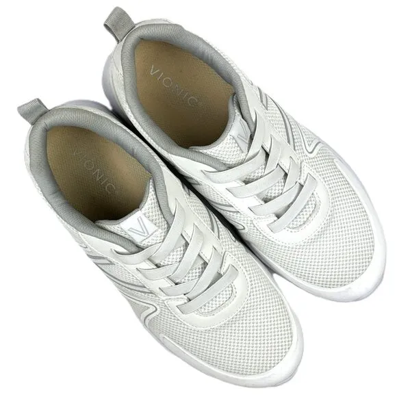 Vionic Shayna Comfort Orthotic Pull-On Walking Tennis Shoes White Size 9.5 Wide