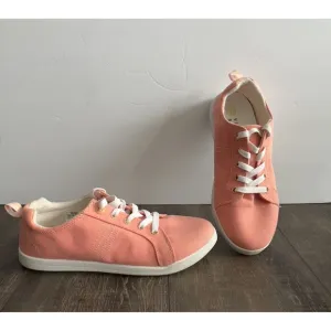 Vionic Shoes Womens Stinson Beach Orange Sz 8.5 Canvas Casual Comfort Sneakers
