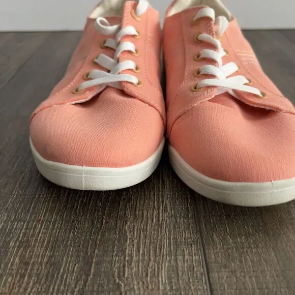 Vionic Shoes Womens Stinson Beach Orange Sz 8.5 Canvas Casual Comfort Sneakers