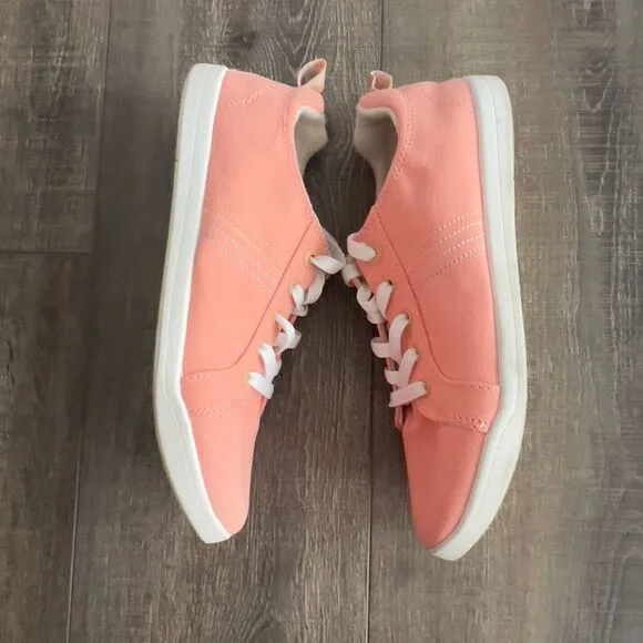 Vionic Shoes Womens Stinson Beach Orange Sz 8.5 Canvas Casual Comfort Sneakers