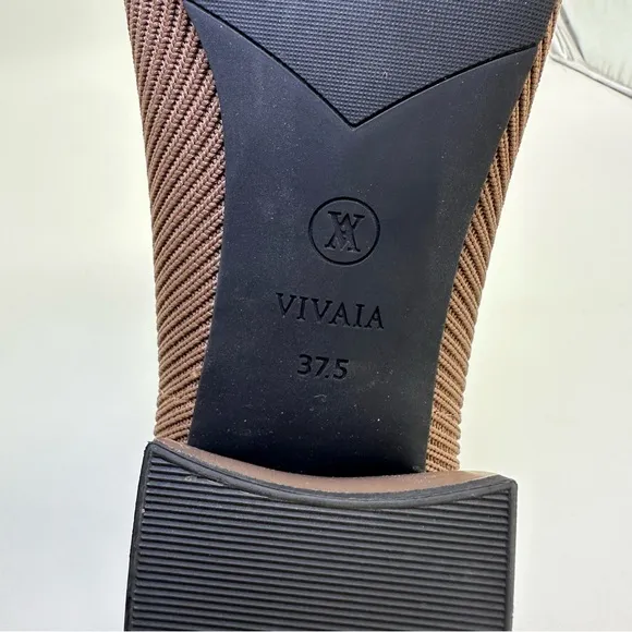 VIVAIA Melody Pro Pump Heel Shoes Women 37.5 Brown Knit Comfort Square Toe heels