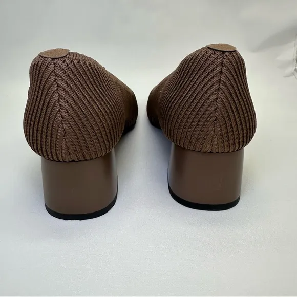 VIVAIA Melody Pro Pump Heel Shoes Women 37.5 Brown Knit Comfort Square Toe heels