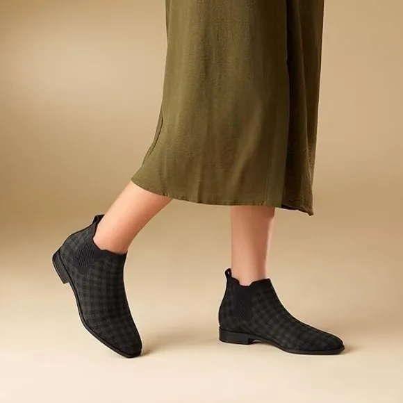 VIVAIA Ryan Pro Women's Ankle Boots Pull on Chelsea‎ Slip on Short Square-toe 40