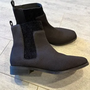 VIVAIA Square-Toe Water-Repellent Ankle Boots (Riley) knit booties black 40 US 9