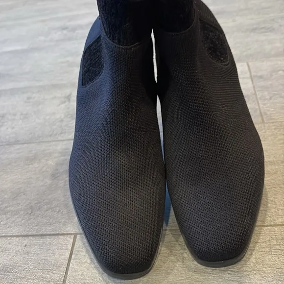 VIVAIA Square-Toe Water-Repellent Ankle Boots (Riley) knit booties black 40 US 9
