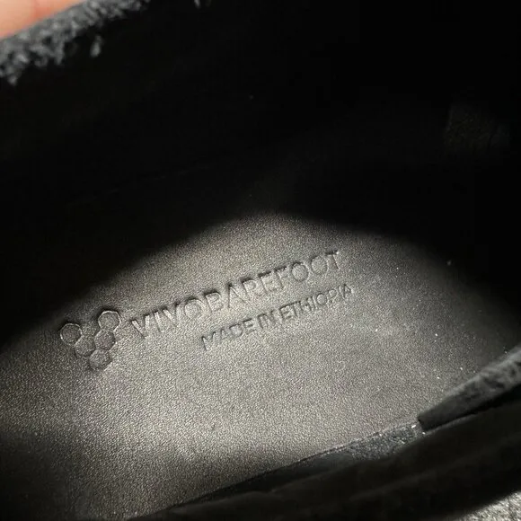 Vivobarefoot Addis Minimalist Shoes Womens EU 38 US 7 Black Walking Comfort