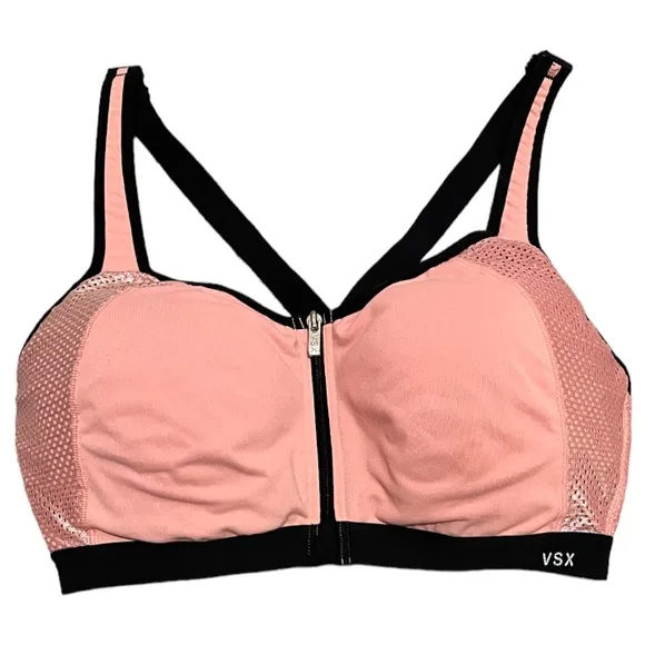 VSX Sport Victoria’s Secret Pink Metallic Sparkle Supportive Sports Bra Size 36D