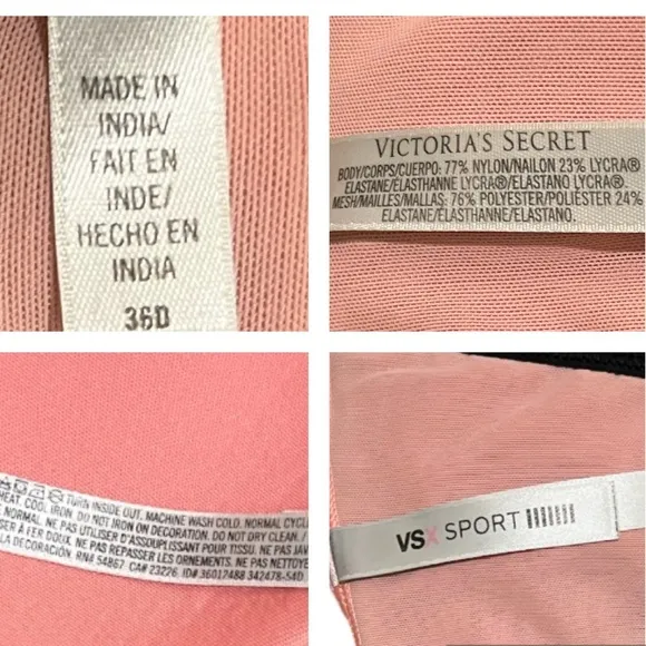 VSX Sport Victoria’s Secret Pink Metallic Sparkle Supportive Sports Bra Size 36D