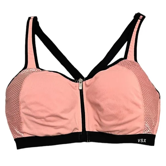 VSX Sport Victoria’s Secret Pink Metallic Sparkle Supportive Sports Bra Size 36D