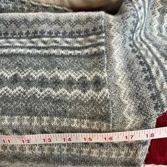 VTG 90s Esprit Fair Isle Nordic Balloon Sleeve Wool Blnd Sweater Sz S Gray White