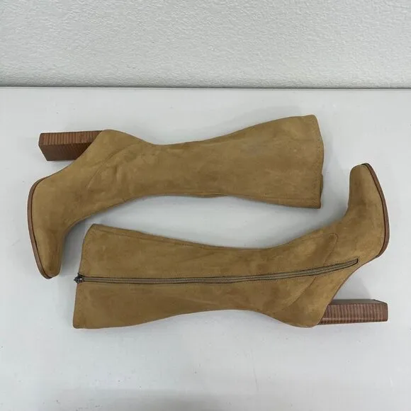 VTG Candies Y2K Knee High Faux Suede Side Zip Heeled Gogo Boots Shoes Womens 8 M