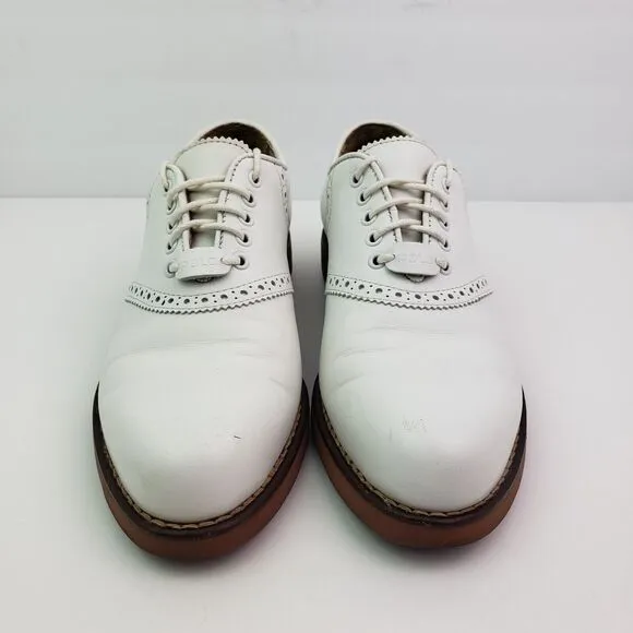 VTG Polo Ralph Lauren Sport Golf Womens Size 7.5 White Leather Shoes