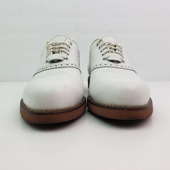 VTG Polo Ralph Lauren Sport Golf Womens Size 7.5 White Leather Shoes