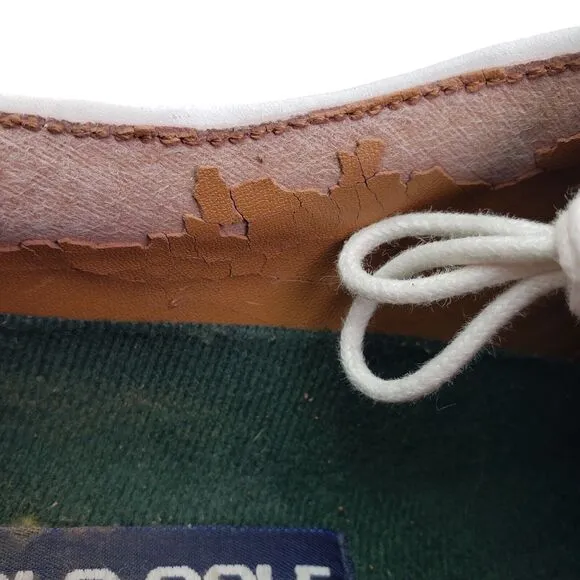 VTG Polo Ralph Lauren Sport Golf Womens Size 7.5 White Leather Shoes