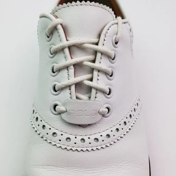 VTG Polo Ralph Lauren Sport Golf Womens Size 7.5 White Leather Shoes