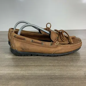 VTG Ralph Lauren Mens Polo Sport Brown Leather Loafers Boat Shoes Size 9 D