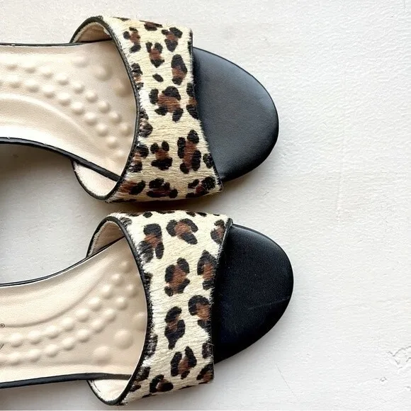 Walking Cradles Lydia Leopard Animal Print Low Heel Sandal Shoes Women’s 8.5