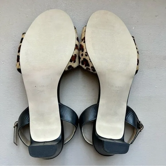 Walking Cradles Lydia Leopard Animal Print Low Heel Sandal Shoes Women’s 8.5