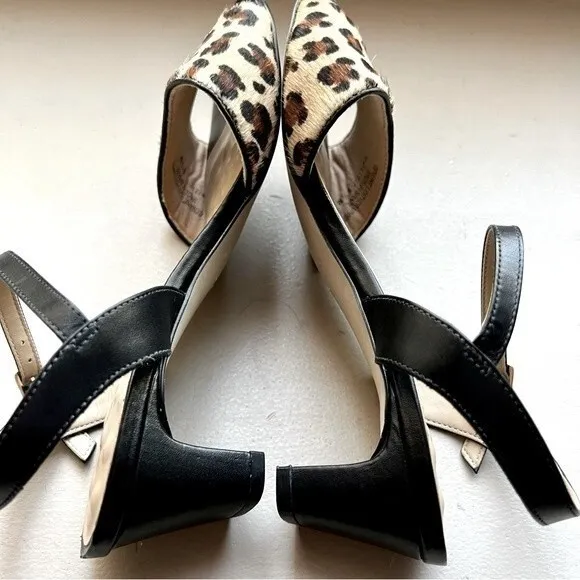 Walking Cradles Lydia Leopard Animal Print Low Heel Sandal Shoes Women’s 8.5