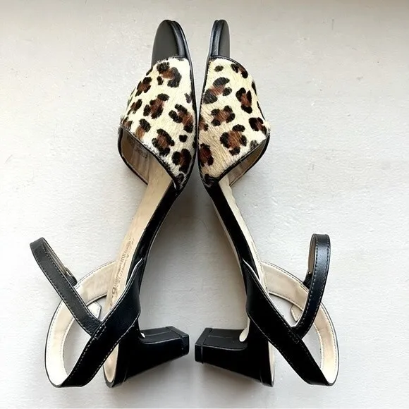 Walking Cradles Lydia Leopard Animal Print Low Heel Sandal Shoes Women’s 8.5