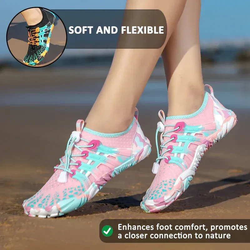 Water Shoes Adjustable Buckle Breathable Quick Dry Non-Slip Summer Beach Walking/Swimming/Outdoor Barefoot Shoes (Unisex)