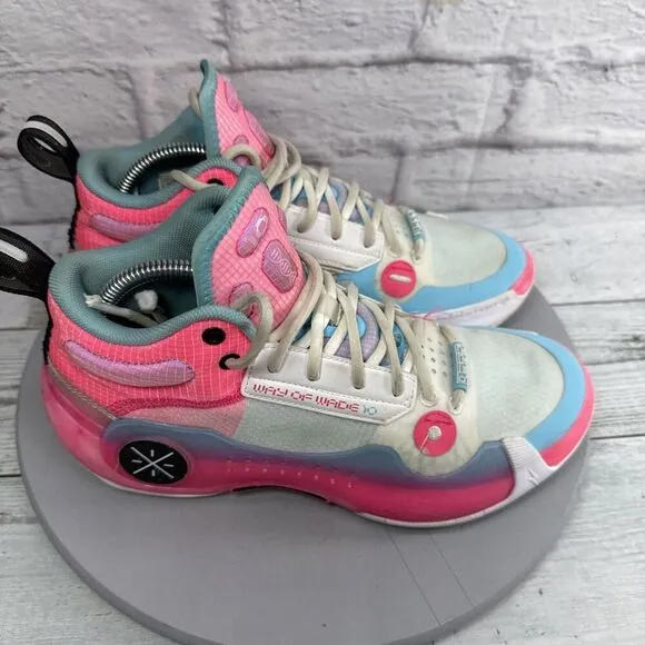 Way Of Wade 10 South Beach Men Basketball Shoes Size 8 Li ning Pink/Blue