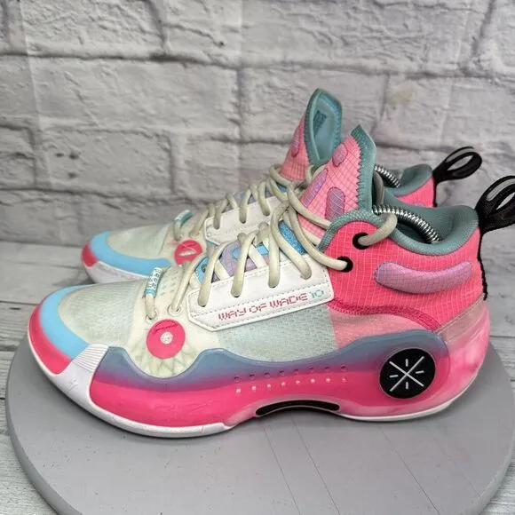 Way Of Wade 10 South Beach Men Basketball Shoes Size 8 Li ning Pink/Blue