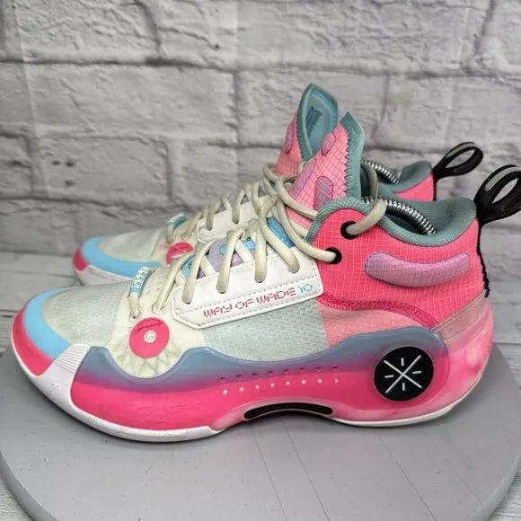 Way Of Wade 10 South Beach Men Basketball Shoes Size 8 Li ning Pink/Blue
