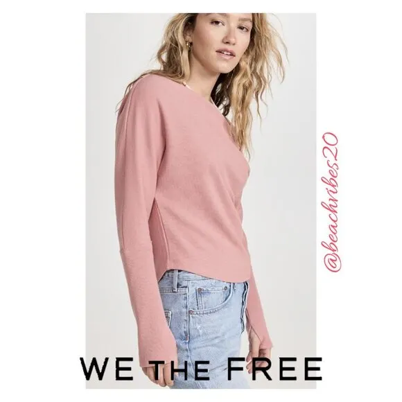 WE THE FREE BYFREE PEOPLE Fuji Thermal Tee in Rosie FP-5