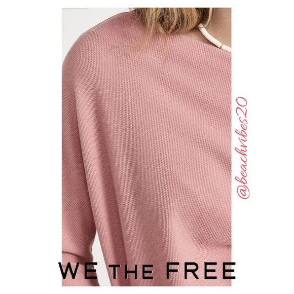 WE THE FREE BYFREE PEOPLE Fuji Thermal Tee in Rosie FP-5