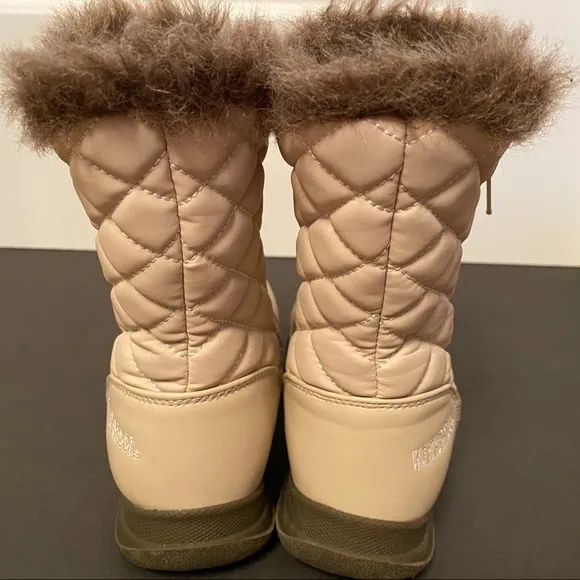 WEATHERPROOF WINTER BOOTS SHOES CREAM FAUX FUR ZIPPER Size 7.5 M