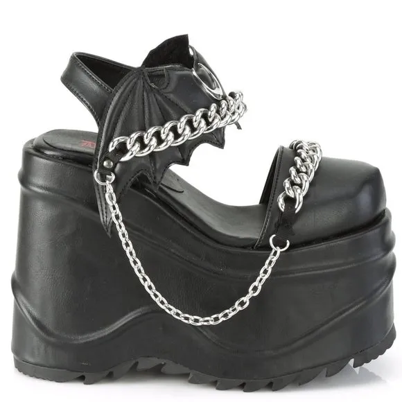 Wedge Platform Bat Gothic Shoes