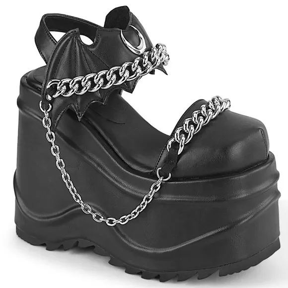Wedge Platform Bat Gothic Shoes