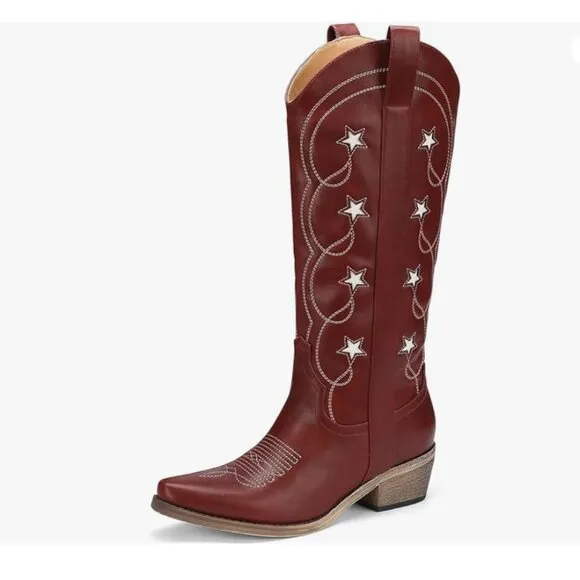 Western Mid Calf Cowgirl Boots