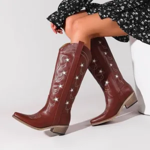 Western Mid Calf Cowgirl Boots