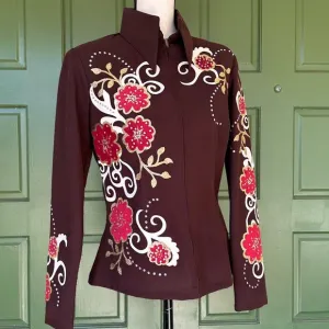 Western wear showmanship horse show zip front top Size L