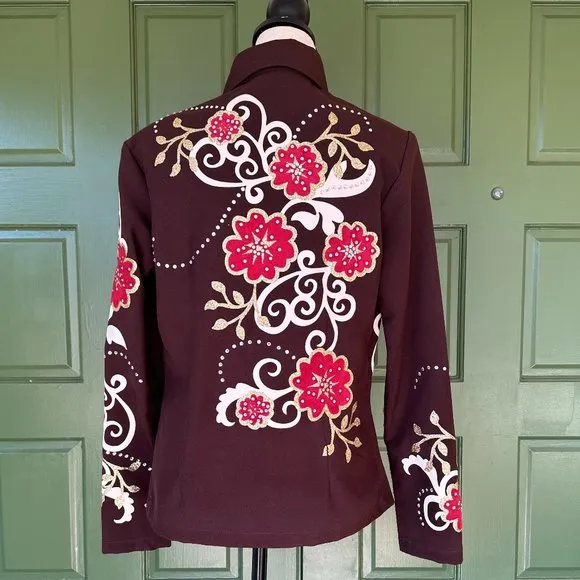 Western wear showmanship horse show zip front top Size L