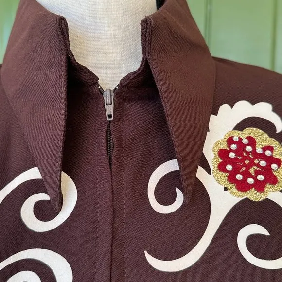 Western wear showmanship horse show zip front top Size L