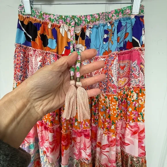 White Birch Patchwork Maxi Skirt