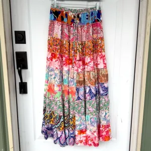 White Birch Patchwork Maxi Skirt