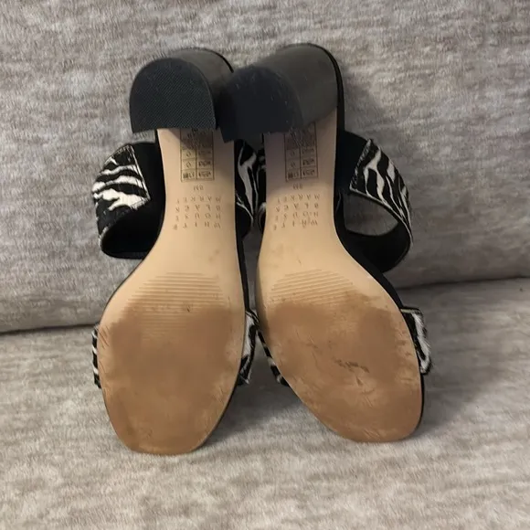 White House Black Market Faux Zebra Fur Women's Sandals