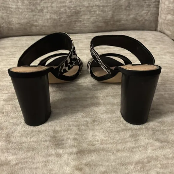 White House Black Market Faux Zebra Fur Women's Sandals