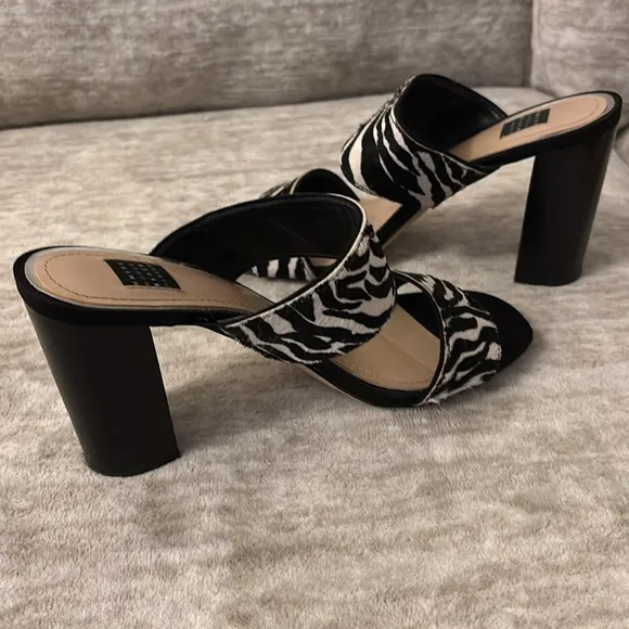 White House Black Market Faux Zebra Fur Women's Sandals