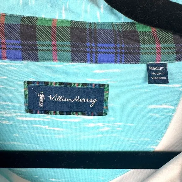 William Murray Golf Polo Mens M Nautical Performance Preppy Novelty Resort Sport