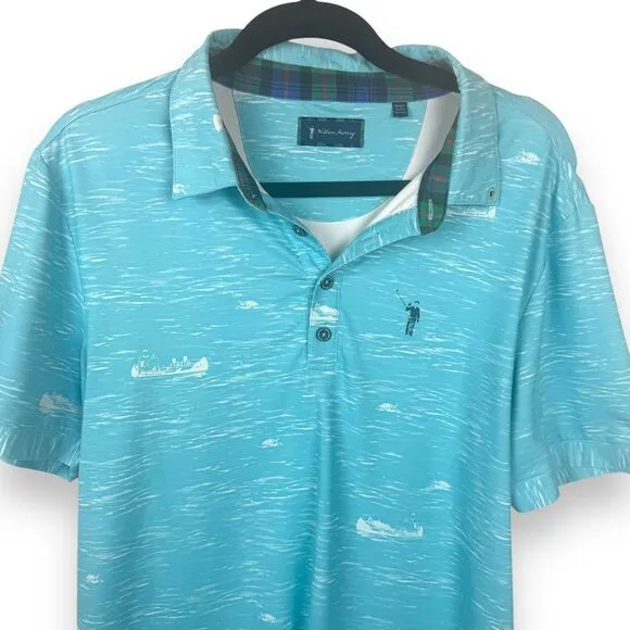 William Murray Golf Polo Mens M Nautical Performance Preppy Novelty Resort Sport