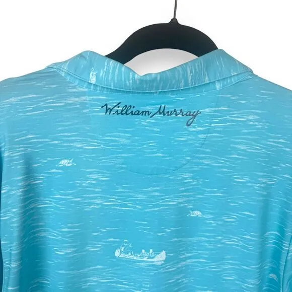 William Murray Golf Polo Mens M Nautical Performance Preppy Novelty Resort Sport
